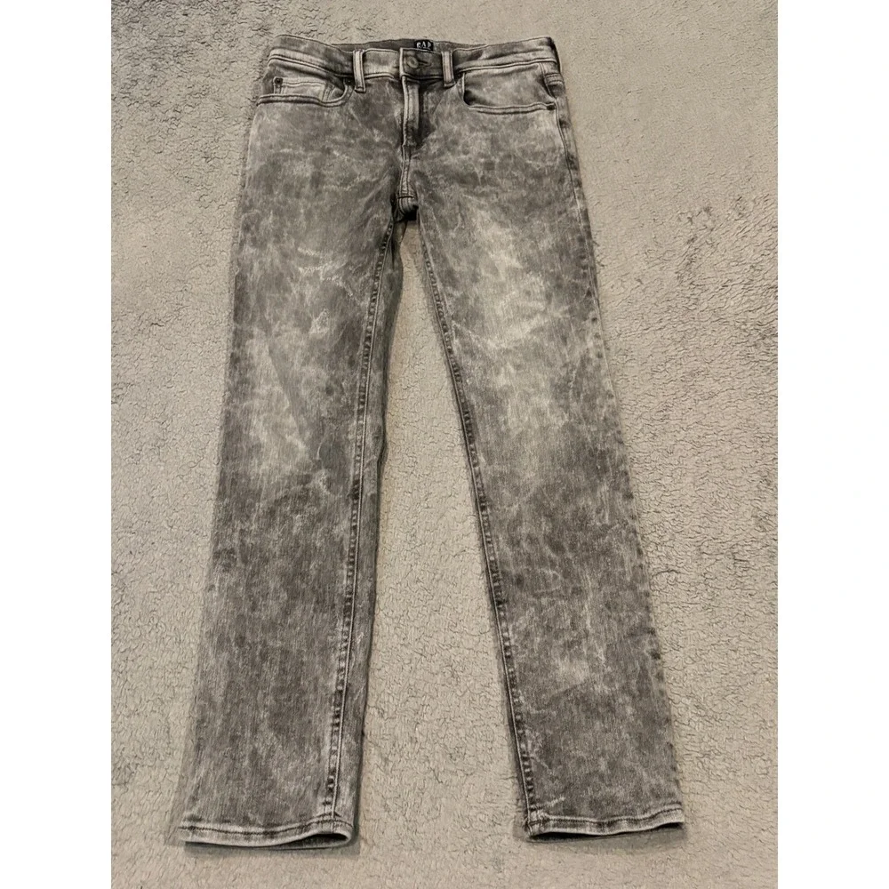 Gap Kids Boys Gray Acid Wash Stretch Skinny Jeans Size 12 Gap For Good Denim